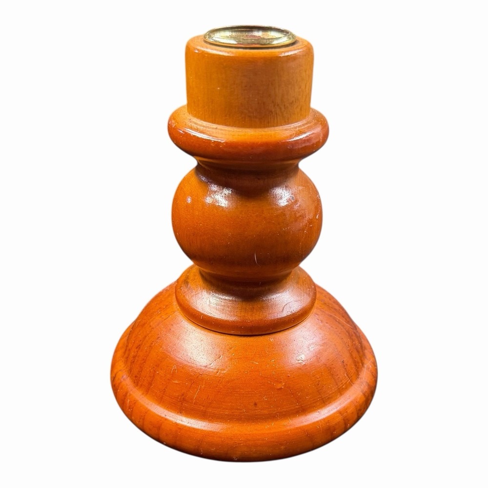 Vintage Wooden Candle Holders, 4" height, Excellent Condition